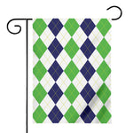 Green White And Navy Argyle Print House Flag