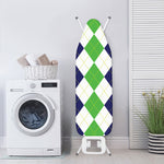 Green White And Navy Argyle Print Ironing Board Cover