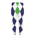 Green White And Navy Argyle Print Men's Leggings