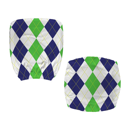 Green White And Navy Argyle Print Office Chair Cover