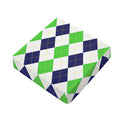 Green White And Navy Argyle Print Outdoor Seat Cushion Cover