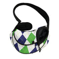Green White And Navy Argyle Print Pet Sling Carrier