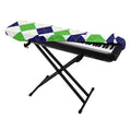 Green White And Navy Argyle Print Piano Keyboard Cover