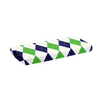 Green White And Navy Argyle Print Piano Keyboard Cover