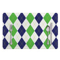Green White And Navy Argyle Print Placemat