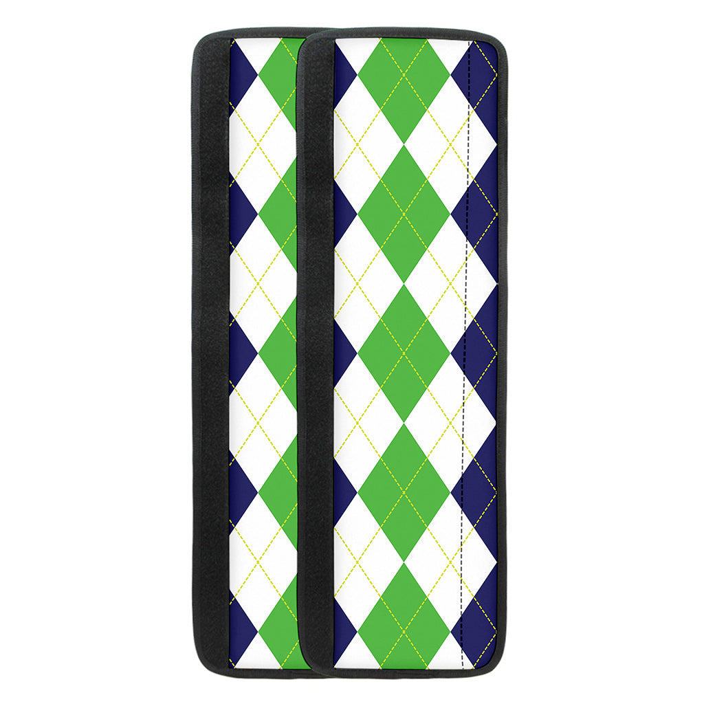 Green White And Navy Argyle Print Refrigerator Handle Covers