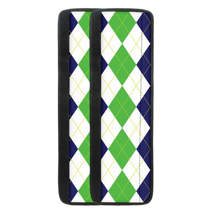 Green White And Navy Argyle Print Refrigerator Handle Covers