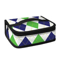 Green White And Navy Argyle Print Small Lunch Bag
