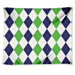 Green White And Navy Argyle Print Tapestry
