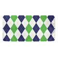 Green White And Navy Argyle Print Towel