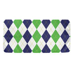 Green White And Navy Argyle Print Towel