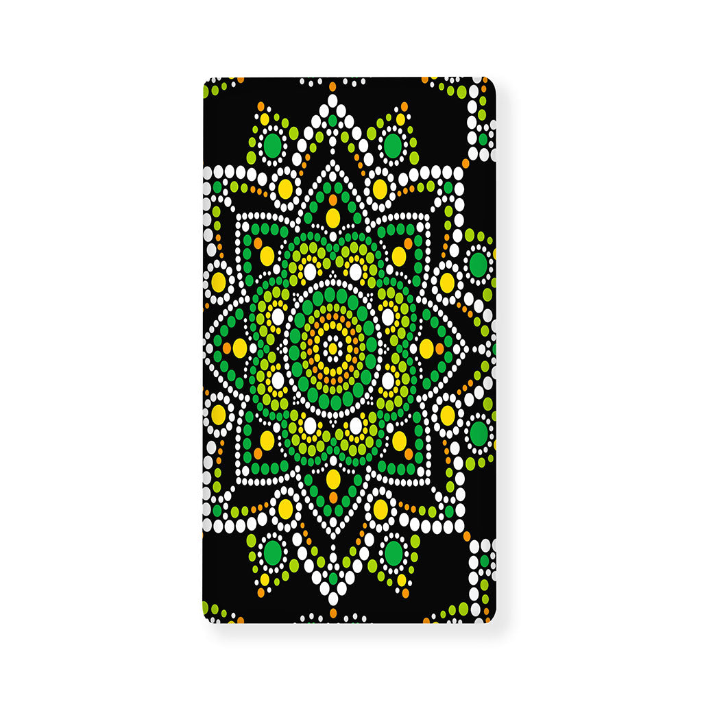 Green White Dot Mandala Print Baby Crib Sheet