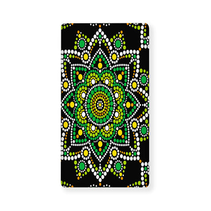 Green White Dot Mandala Print Baby Crib Sheet