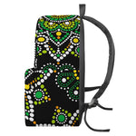 Green White Dot Mandala Print Backpack