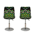 Green White Dot Mandala Print Bar Stool Covers