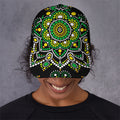 Green White Dot Mandala Print Baseball Cap