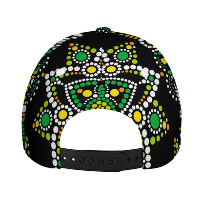 Green White Dot Mandala Print Baseball Cap