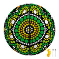Green White Dot Mandala Print Basketball