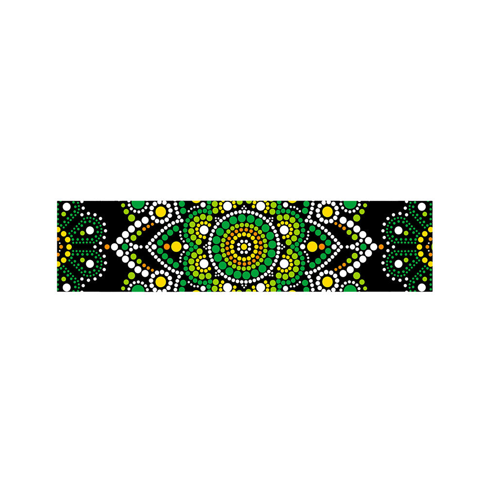 Green White Dot Mandala Print Bed Runner