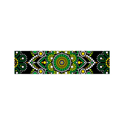 Green White Dot Mandala Print Bed Runner