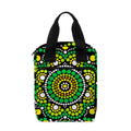 Green White Dot Mandala Print Bible Tote Bag