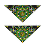 Green White Dot Mandala Print Dog Bandana