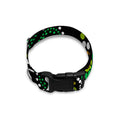 Green White Dot Mandala Print Dog Collar