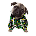 Green White Dot Mandala Print Dog Zip Up Hoodie