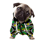 Green White Dot Mandala Print Dog Zip Up Hoodie