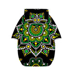 Green White Dot Mandala Print Dog Zip Up Hoodie