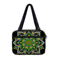 Green White Dot Mandala Print Double Strap Bible Bag