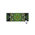 Green White Dot Mandala Print Extended Mouse Pad