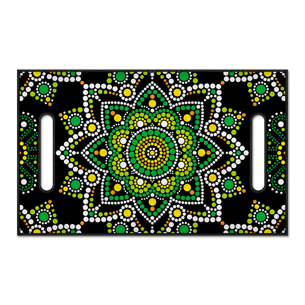 Green White Dot Mandala Print Golf Cart Seat Cover