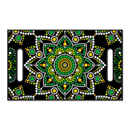 Green White Dot Mandala Print Golf Cart Seat Cover