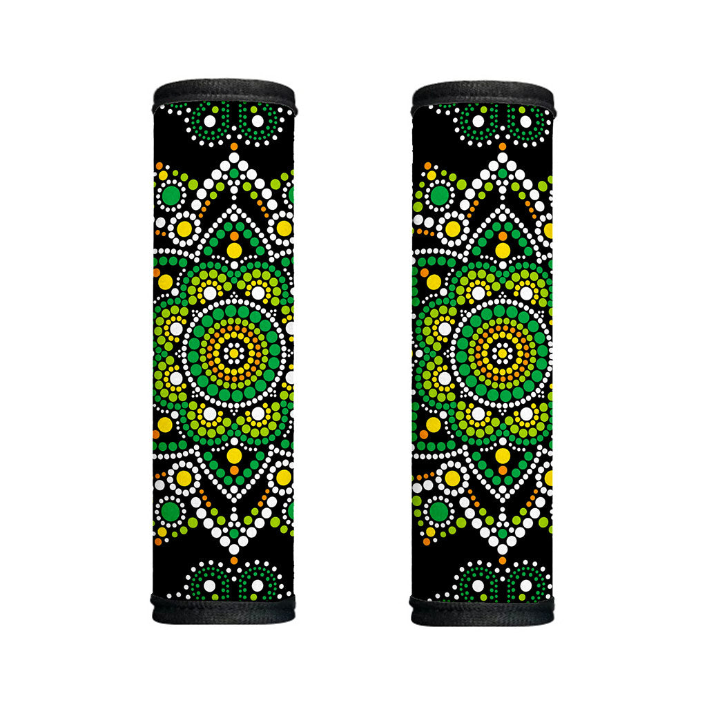 Green White Dot Mandala Print Handle Covers