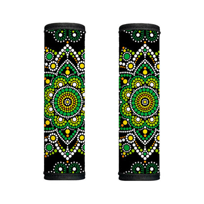 Green White Dot Mandala Print Handle Covers