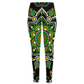 Green White Dot Mandala Print High-Waisted Pocket Leggings