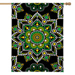 Green White Dot Mandala Print House Flag