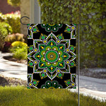 Green White Dot Mandala Print House Flag