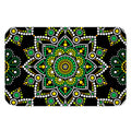 Green White Dot Mandala Print Indoor Door Mat