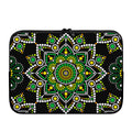 Green White Dot Mandala Print Laptop Sleeve