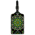 Green White Dot Mandala Print Luggage Tag
