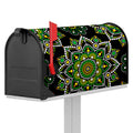 Green White Dot Mandala Print Mailbox Cover