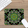Green White Dot Mandala Print Mouse Pad