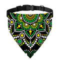 Green White Dot Mandala Print Over The Collar Dog Bandana