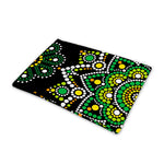 Green White Dot Mandala Print Pet Cooling Mat Cover