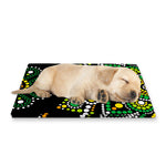 Green White Dot Mandala Print Pet Cooling Mat Cover