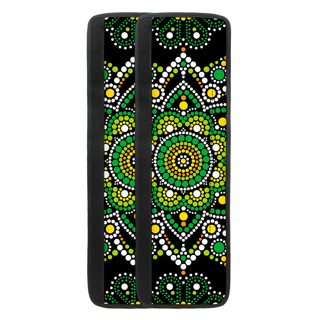 Green White Dot Mandala Print Refrigerator Handle Covers