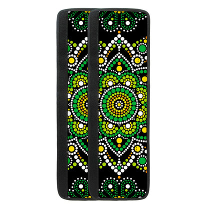 Green White Dot Mandala Print Refrigerator Handle Covers