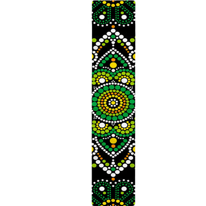 Green White Dot Mandala Print Table Runner